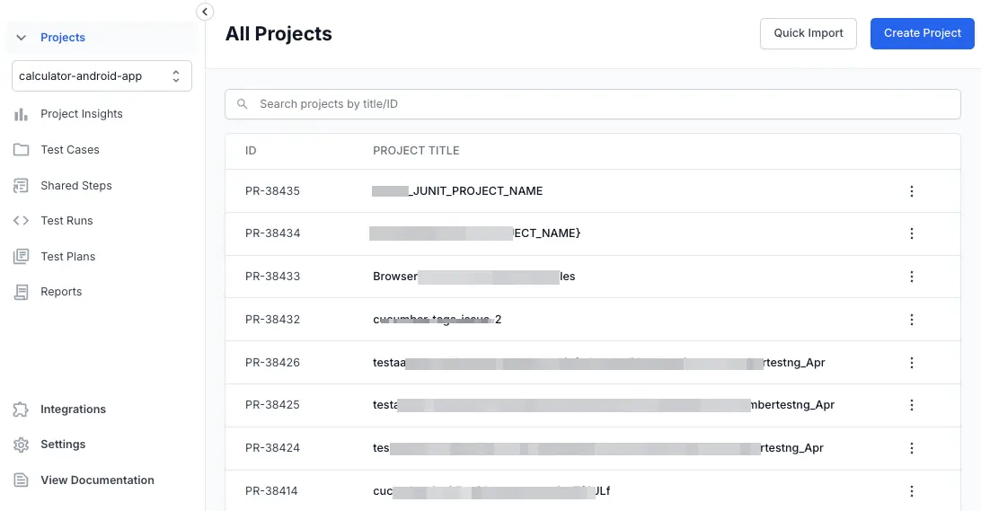 Click integrations tab on the left side navigation bar