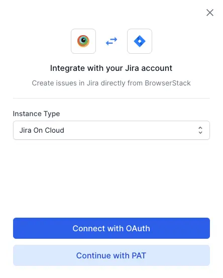 Select Jira on cloud instance type
