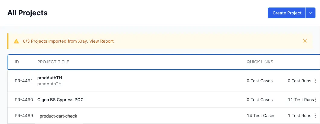 Click View Report to check import report in the Quick Import detailed view