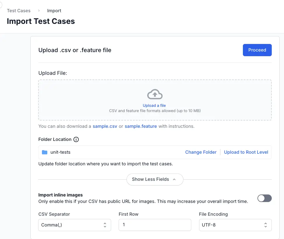 Uploading the CSV file