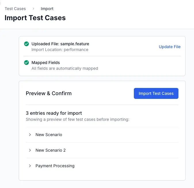 Confirming to import the data