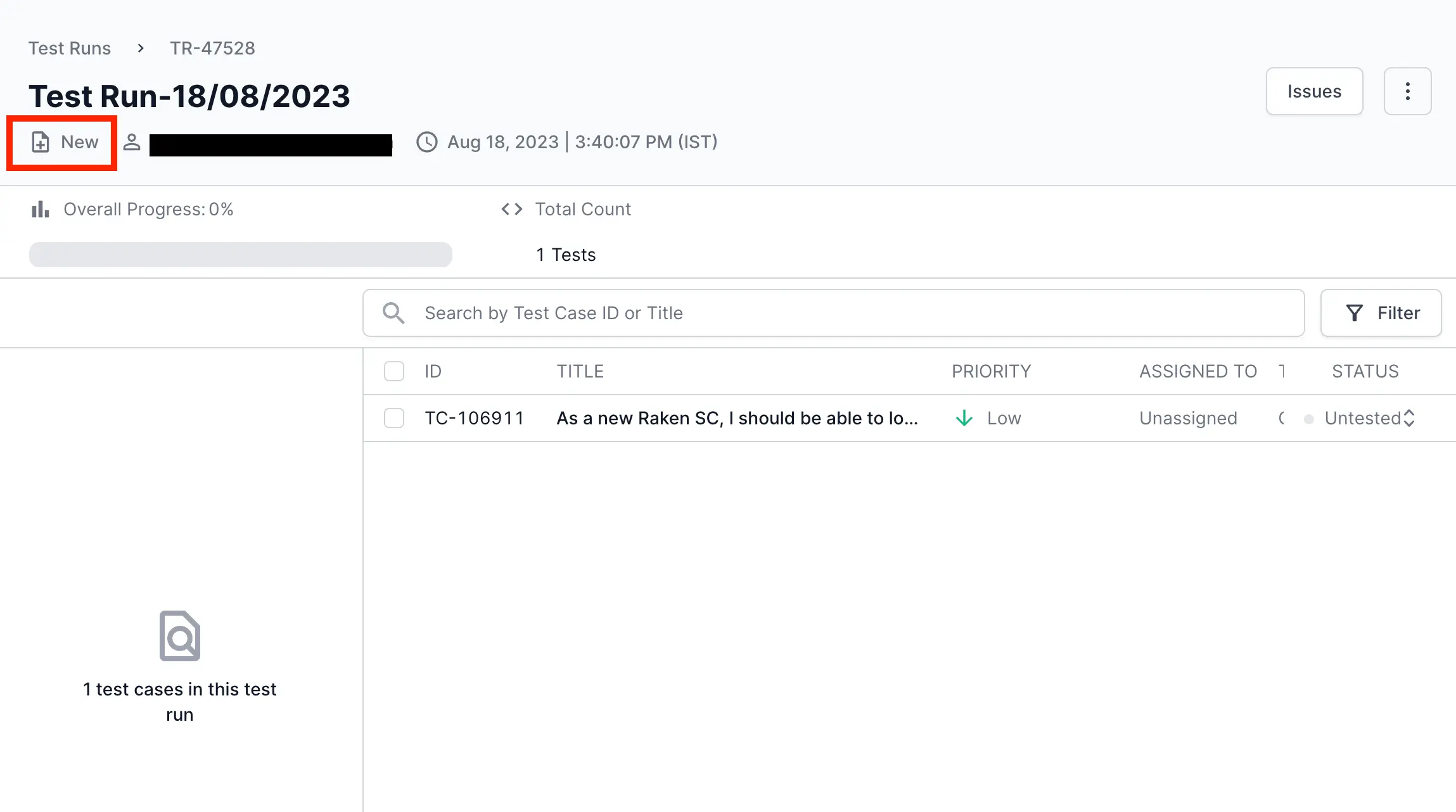 Add result to the Test Case