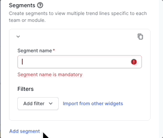 Add segments in your widget