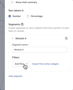 Add a filter to include only the data you want in a particular segment