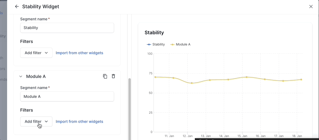 Add a filter to include only the data you want in a particular segment