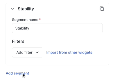 Add a segment to the Stability widget