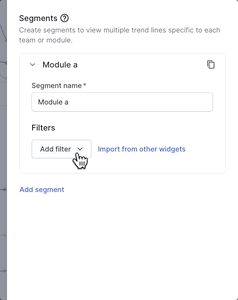 Add a filter to include only the data you want in a particular segment