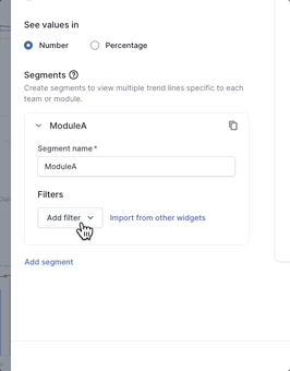 Add a filter to include only the data you want in a particular segment