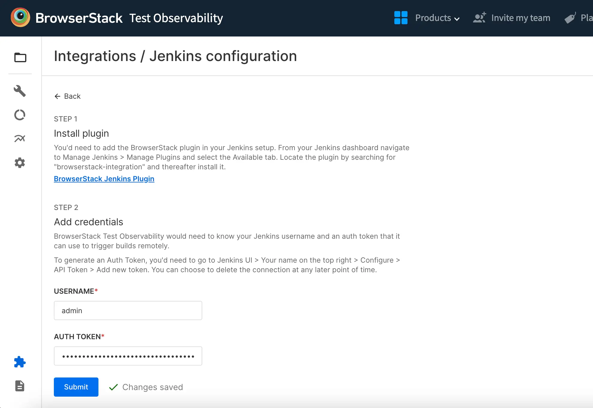 Configure Jenkins integration