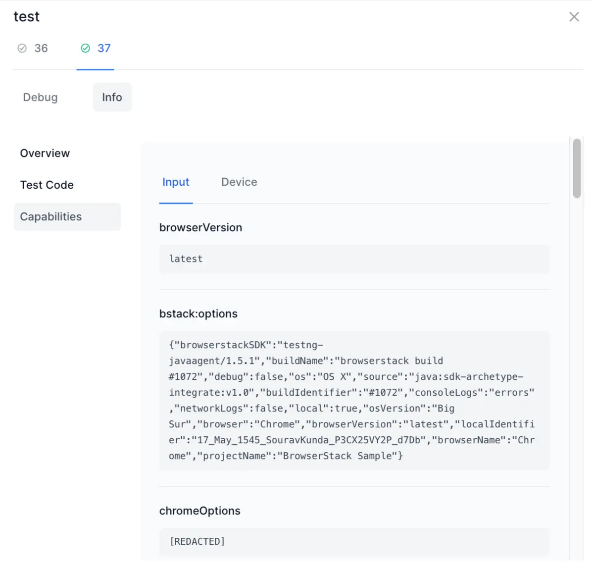 Info view input capabilities