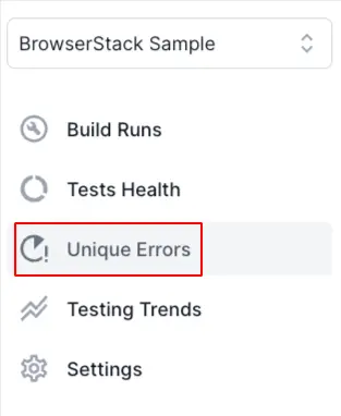 Select Unique Errors from the menu bar